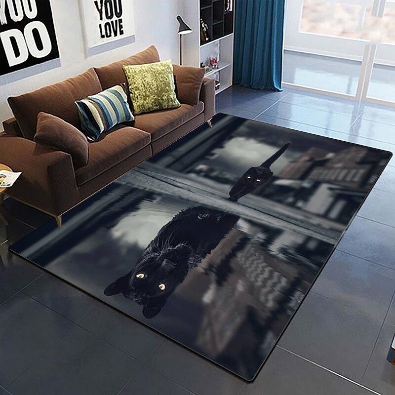 Art Domineering Tiger 3D Print Carpets for Living Room Bedroom Decor Carpet Soft Flannel Home Bedside Floor Mat Play Area Rugs
