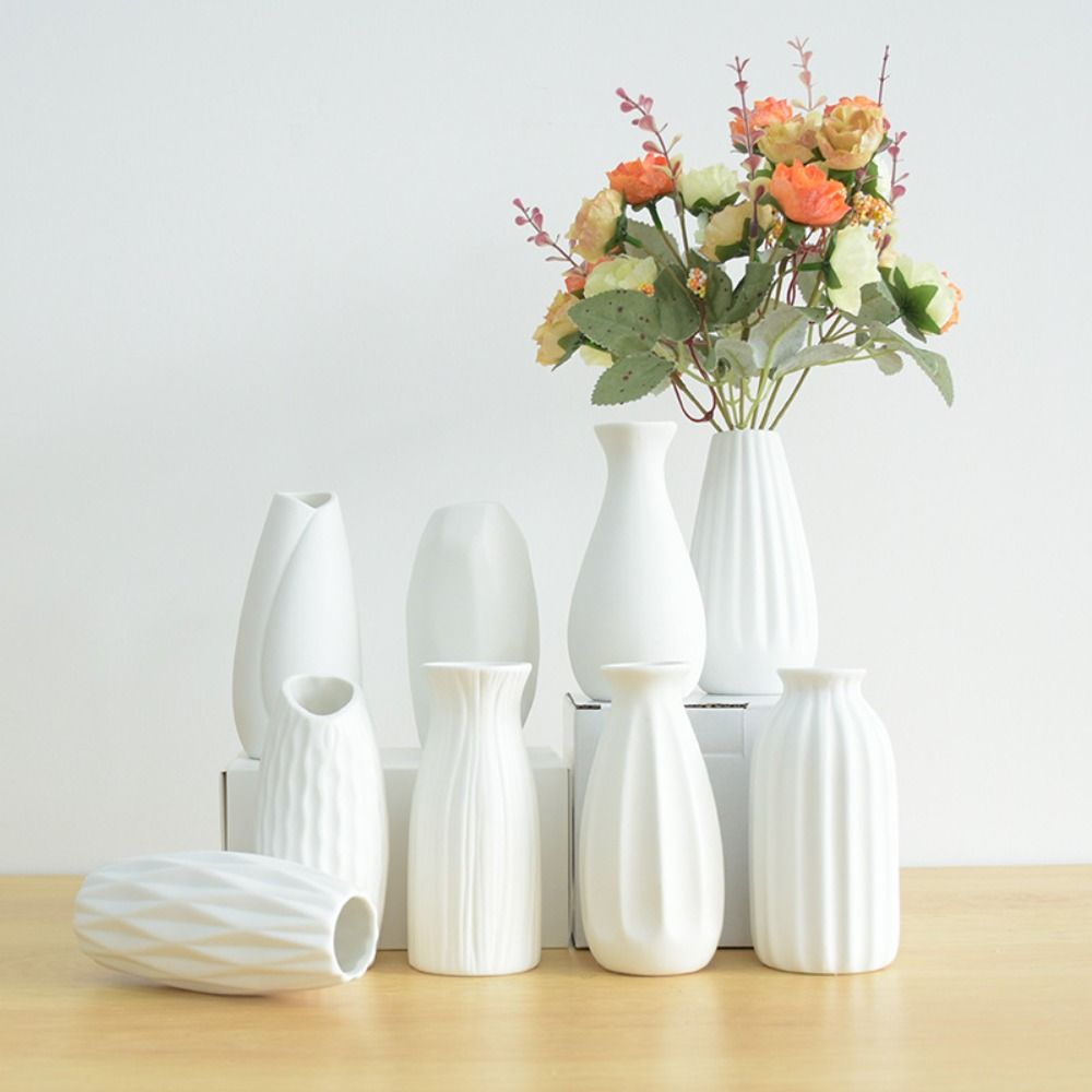 Imitation Ceramic Nordic Flower Vase Creative Flower Bottle  Home Decoration