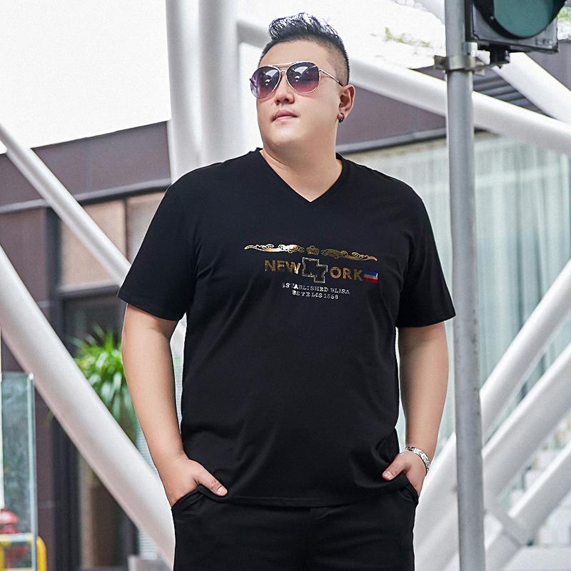 Модная молодежная футболка больших размеров с короткими рукавами Fat Man's Plus Size Очень большая футболка из ледяного шелка Fat Man Cool Feeling
