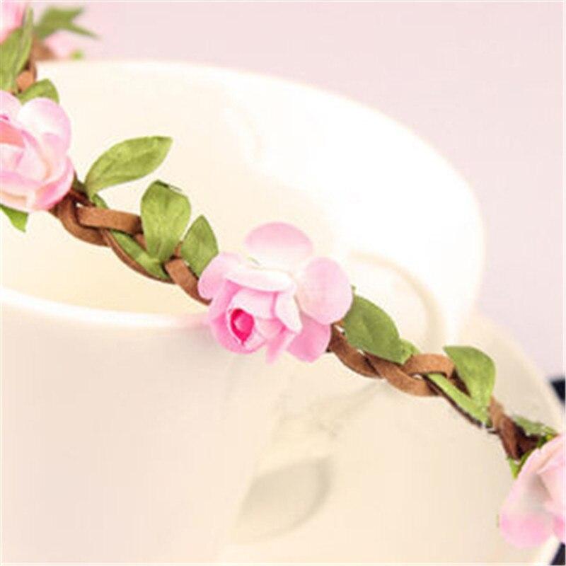 Женская свадебная повязка на голову с цветочным принтом, очаровательная цветочная тиара, вечерние гирлянды для невесты, венок принцессы, головной убор с короной для девочек, аксессуары для волос