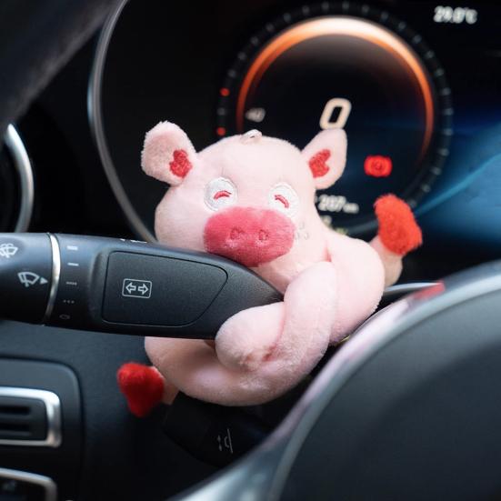 Украшения для автомобиля Милая мультяшная свинка, украшение для автомобиля, кошка, плюшевая кукла, поворотник, ручка переключения передач, аксессуары для интерьера