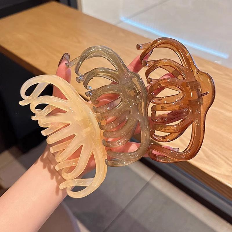 Корейские женские и женские пластиковые когти, заколки для волос, головные уборы, большой размер, заколка-краб, заколка, модный орнамент, аксессуары для волос