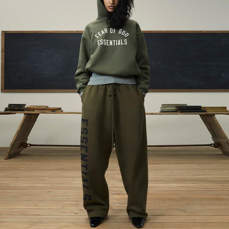 Fear of God Свободные спортивные штаны Essentials из флиса Olive Men Bottoms Green 130BT244324F