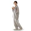 Futon No Futonda Pajama Cotton Gauze Top and and Long Long Front Loungewear for and Winter Navy Set, 100% Bottoms, Unisex, Men's Women's, Sleeves,