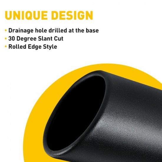 Universal Black Stainless Steel Rear Car Round Exhaust Pipe Tail Muffler Tip