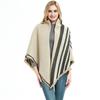 Autumn Winter Women's Wide Striped Scarf Geometric Pattern Shawl Thick Warm Scarf