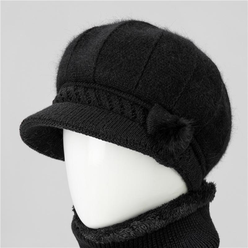 Женские шляпы осенне-зимние шерстяные шапки теплые шапки с утиным язычком для пожилых бабушек хлопковые шапки для пожилых матерей среднего возраста