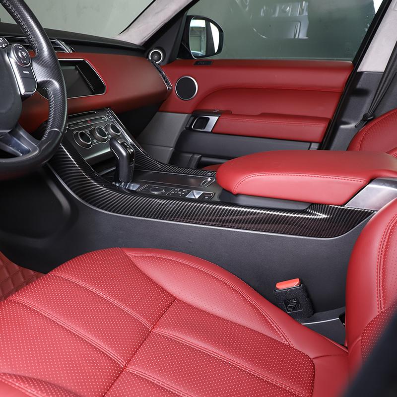 Для Land Rover Range Rover Sport 2014-2026 ABS Углеродное волокно/Матовый черный Накладка-полоска боковой части центральной консоли Наклейка Автоаксессуары