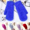 Female Elastic Full Fingers Gloves Cute Rabbit Wool Gloves Women Winter Mittens Fashion Solid Color Mittens Thicken Warm Gloves EMA