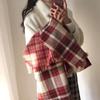 2025 New Double Sided Checkered Scarf For Women Autumn And Winter Colorful Shawl Korean Christmas Scarf Thickened