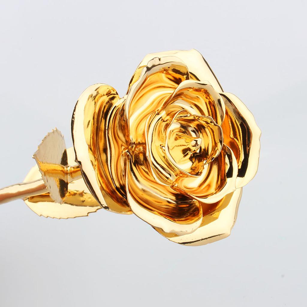 Gold Rose Premium Long Stem Gold Dipped Real Rose Flower Mothers Day Birthday Anniversary Gift