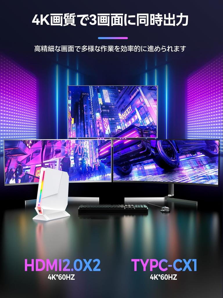 TOPGRO T1 Pro Mini PC игровой Core RTX4060 32 ГБ SSD Windows11 Pro WiFi6E i7-13700H / (8 ГБ GDDR6) DDR5-5200 МГц/1 ТБ PCIe4.0 4K@60 Гц