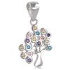 [R0695] - Silver Pendant 'Tree of Life' Multicoloured Silver (rhodium Plated) - 11x10 Mm