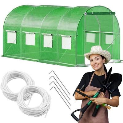 Туннельная теплица - - 200 x 450 x 200 см - Оцинкованный металл - Защита от УФ - Пленка ПЭ 140 г/м²