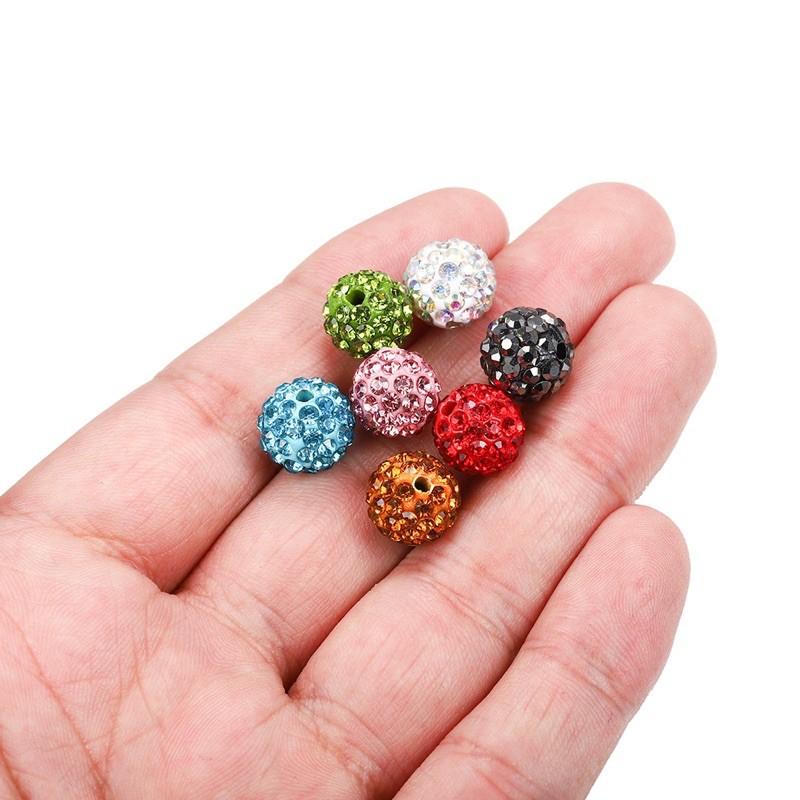 10mm Rounddiscoball Spacerbead Rhinestone Disco Czech Crystal 30pcs Pave Clay  Beads