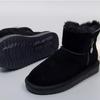 Модные цельные зимние ботинки из натуральной кожи на молнии из шерсти для женщин, зимние короткие утолщенные ботинки из шерсти и хлопка, нескользящие короткие ботинки