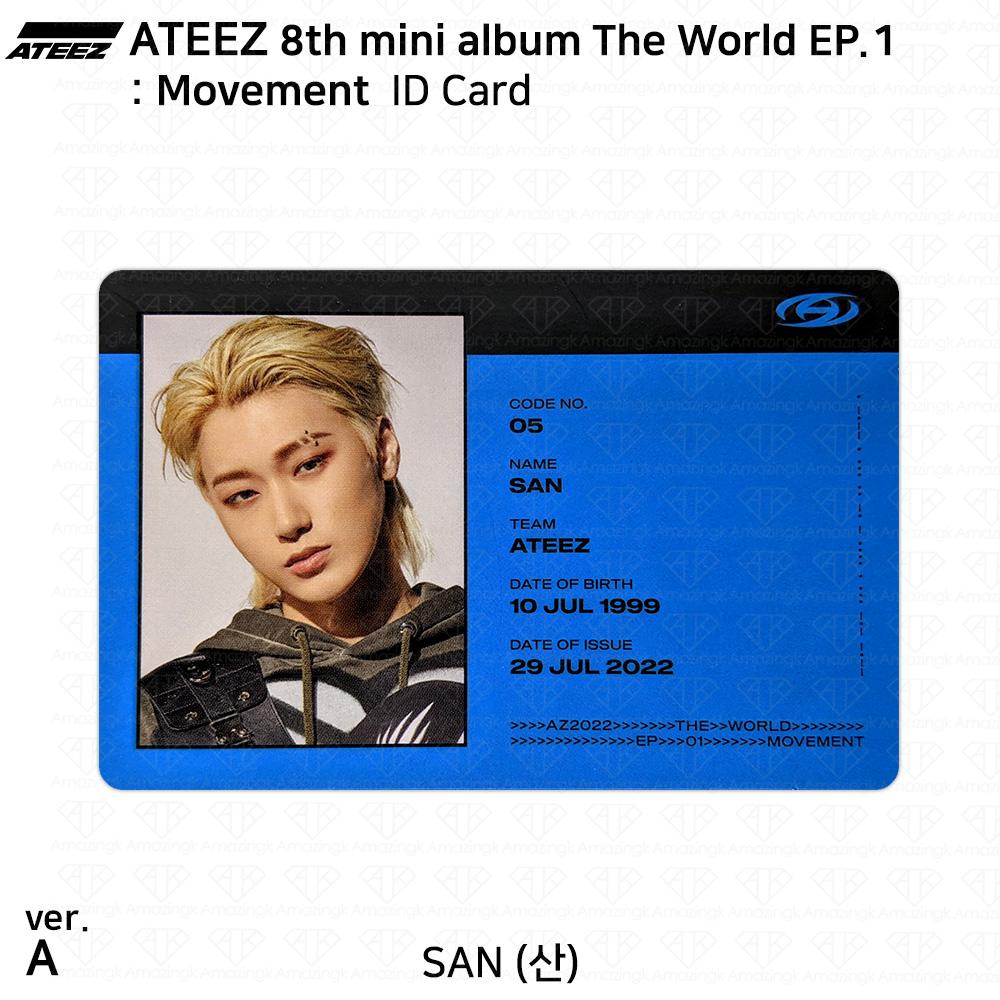 ATEEZ 8-й мини-альбом The World EP.1 : Официальное удостоверение личности движения Фотокарта КПОП
