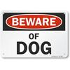 SmartSign - S-7404-AL-10 "Beware of Dog" Sign | 3 " Aluminum