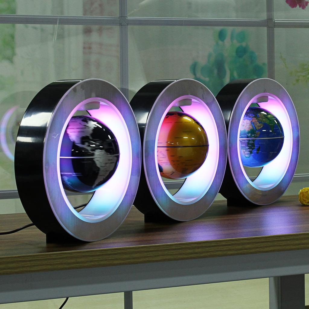 4-дюймовый О-образный автоматический поворотный светодиодный плавающий глобус на магнитной левитации, глобус мира, карта Земли, декор для дома, офиса, школы, образования