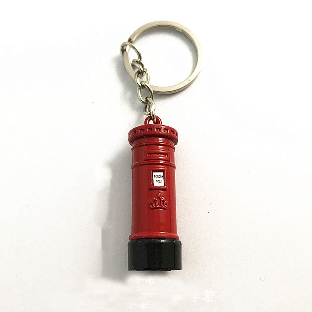 Creative Trendy Decoration Chain Red&Blue Mail Box Key Chain Fashion Accessories Key Ring Jewelry