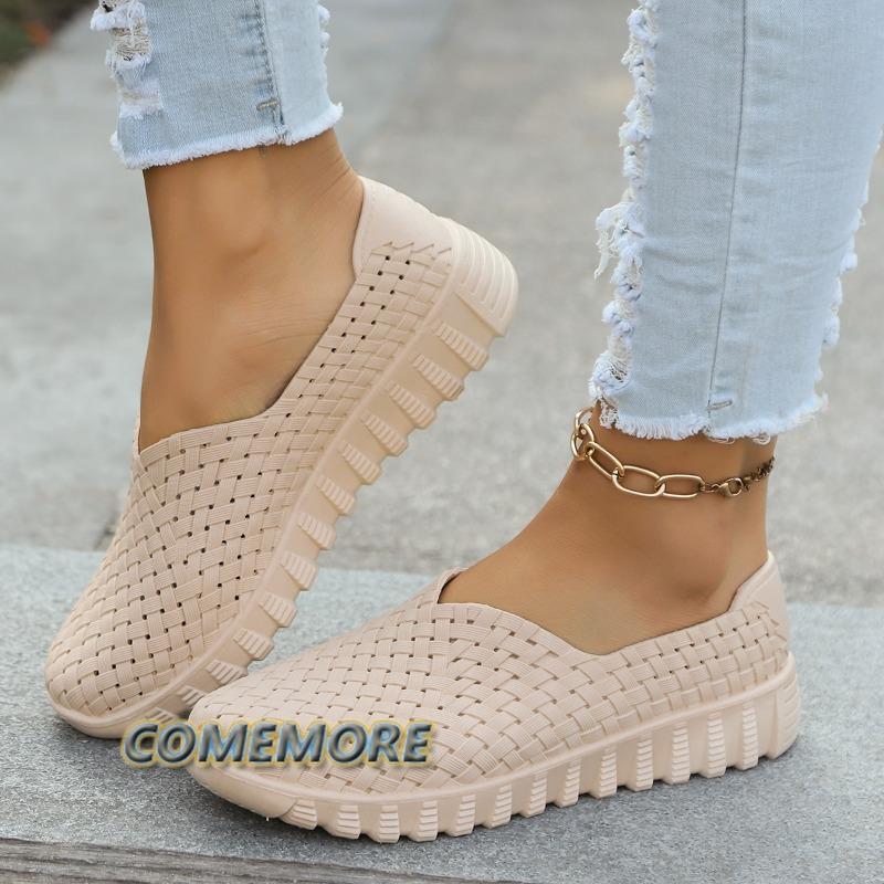 Модные летние туфли на плоской подошве для женщин, большие размеры, мягкая подошва, для отдыха, классические дышащие спортивные туфли, весенние лоферы