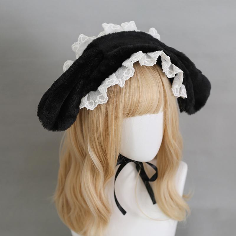 Головной убор в виде ушек в виде животных в стиле Лолиты, плюшевая повязка на голову с ушками кролика, аксессуары для головных уборов