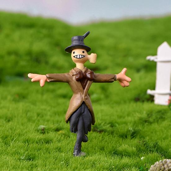 Мини Пугало Разноцветное Ухмыляющееся Лицо Износостойкий Декоративный Деревенский Декор Пугало для Суккулентов