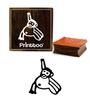 Printtoo Monkey Design Brown Wooden Rubber Stamp Diary Card Square Print Block-2 X 2