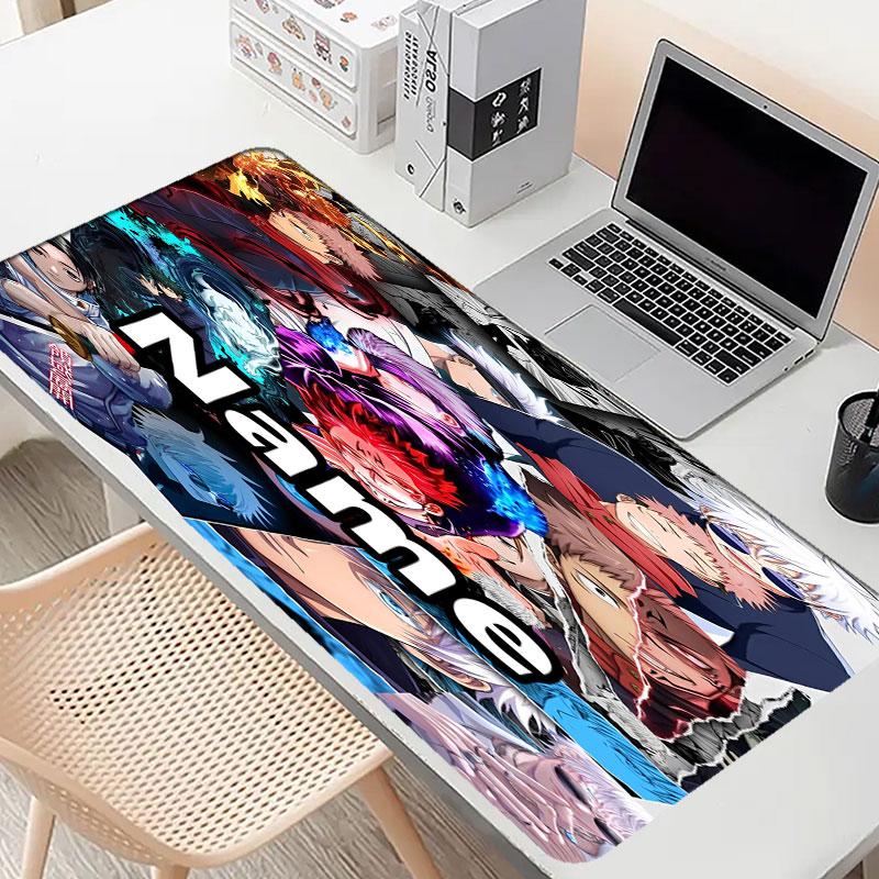 Custom Name Personalized Jujutsu Kaisen Pattern Mousepad, Laptop PC Desk Mat, Decorative Desk Mat for Home Keyboard Pad Gift