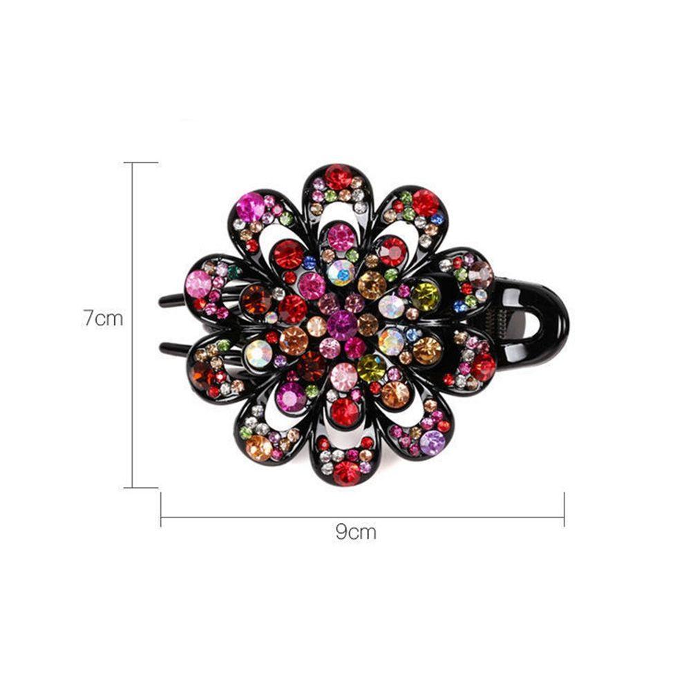 Hair Claw Rhinestone Duckbill Clip Korean Style Hairpin Flower Hair Clip Female Hair Accessories