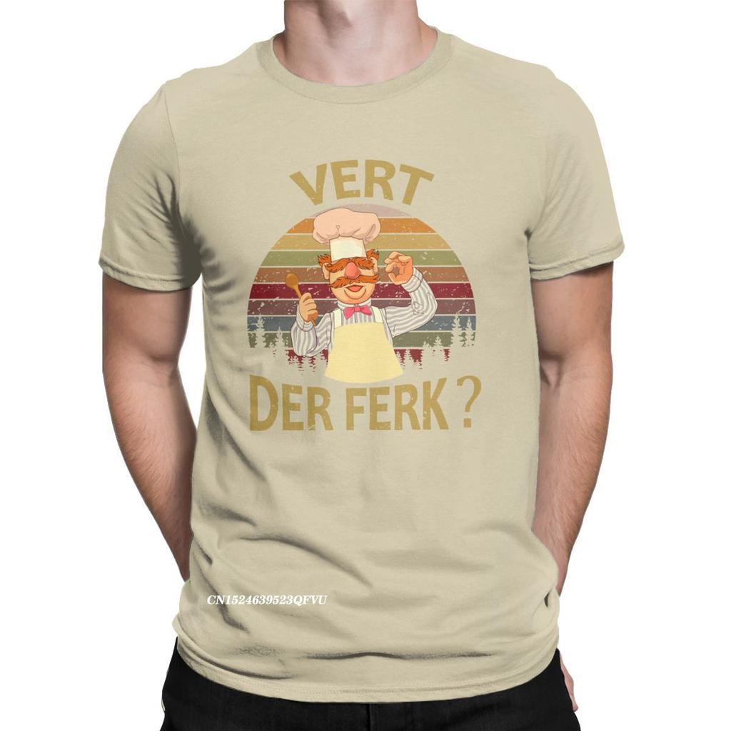 Мужские футболки Vert Der Ferk Повар Шведский повар Повседневные футболки Графические Кулинарные футболки EMO Одежда С принтом