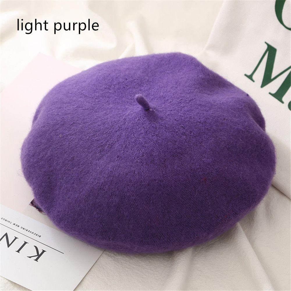 Women Wool Beret Hats Winter French Hat Girls Solid Color Fashion Autumn Winter Beret Hat For Women Flat Cap Hat Felt Berets