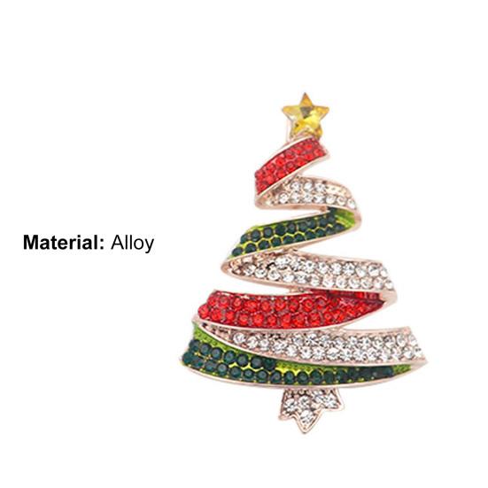 Женская брошь, булавка в форме рождественской елки, ювелирные изделия со стразами, изысканная универсальная блестящая брошь, одежда