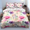 Watercolor Floral Pastel Pattern Bedding Duvet Cover Set Duvet Cover Pillowcases  (1*Duvet Cover 2*Pillowcases, without duvet insert)