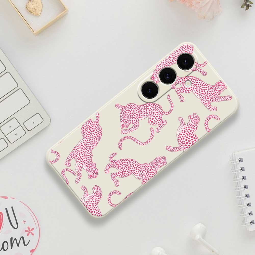 For Samsung Galaxy S25 FE Case Leopards Pattern Printing Straight Edge TPU Phone Back Cover