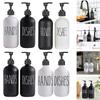 Black White Hand Soap Dish Soap Dispenser with Pump Soap Bottle for Farmhouse Kitchen Counter Bathroom Decor Organization 500ml