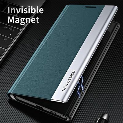 Магнитный чехол-книжка для Samsung S25 S24 S23 S22, кожаный чехол-книжка для Xiaomi 14 13 Redmi Note 12 11S 10S, противоударный чехол