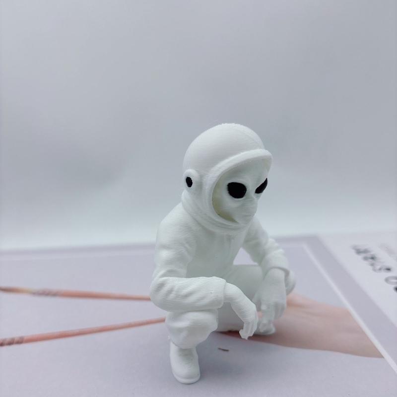 3D-печатные статуэтки инопланетян, Современные пластиковые украшения-инопланетяне, Декорации для комнаты в стиле Sci-fi, Космическое веселье, Уникальные креативные подарки