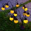 Festive Outdoor Yard Ornaments Solar Pumpkin Scary Jack-o-Lantern LED Halloween Light Swaying Garden Stake Spooky Driveway Lighting Waterproof