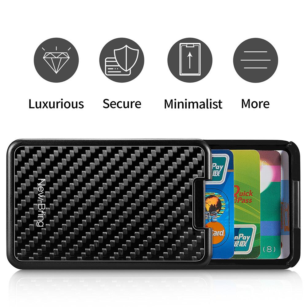 NEW High Quality Slide Wallet RFID Blocking Carbon Fiber Credit ID Card Holder For Card Money Minimalist Purse Bank Cards Box Metal Wallets