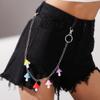 Hip Hop Rainbow Resin Chain Keychain Men Women Cute Waist Chain Multicolor Acrylic Flower Pants Trousers Chain Punk Jewelry