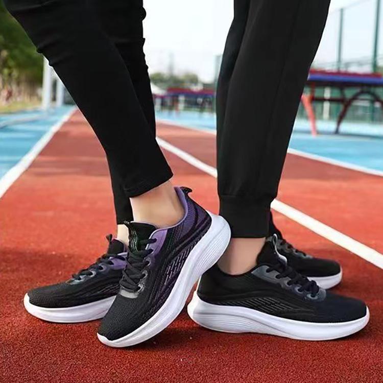 Женские спортивные туфли Flyknit, повседневные сетчатые дышащие одинарные туфли, кроссовки со шнуровкой спереди, легкие кроссовки для бега 36-40