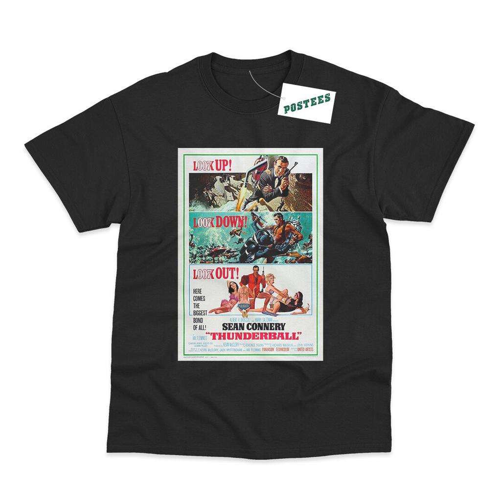 Retro Movie Poster Inspired By James Bond Thunderball DTG Printed T-shirt