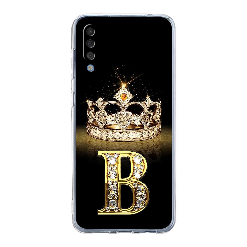 Чехол с буквой 26 'Diamond Crown' для Samsung A54 A52 A50 A70 A40 A20S A20E A02S A12 A14 A16 A22 A24 A42 A34 A32 5G A04s A06