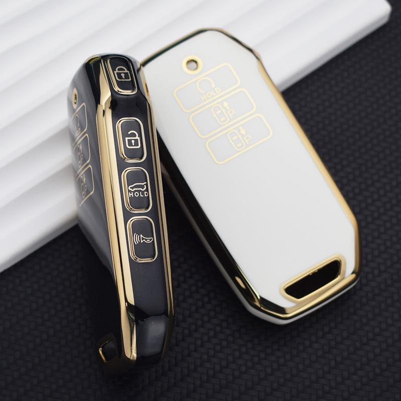 Золотой чехол для ключей из ТПУ с 7 кнопками для Kia 2022 Sportage 2023 Niro Hybrid 2021 Sorento 2021 2022 MQ4 2022 EV6 GT-Line K8 V6