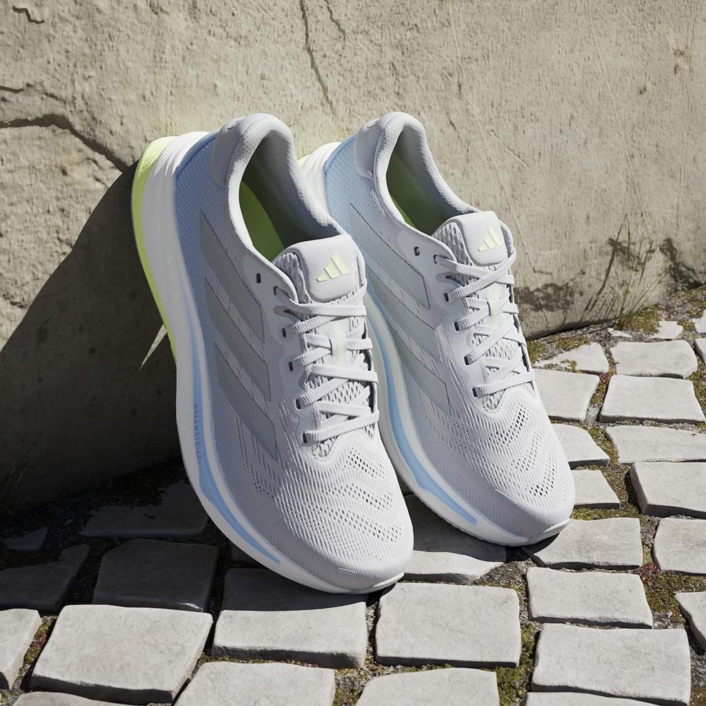 Adidas Supernova RISE 2 Running Shoes, Unisex Adult, NKM80, Grey Two/Matte Silver/Hi-Res Yellow (IH8708), Size 26.0 cm