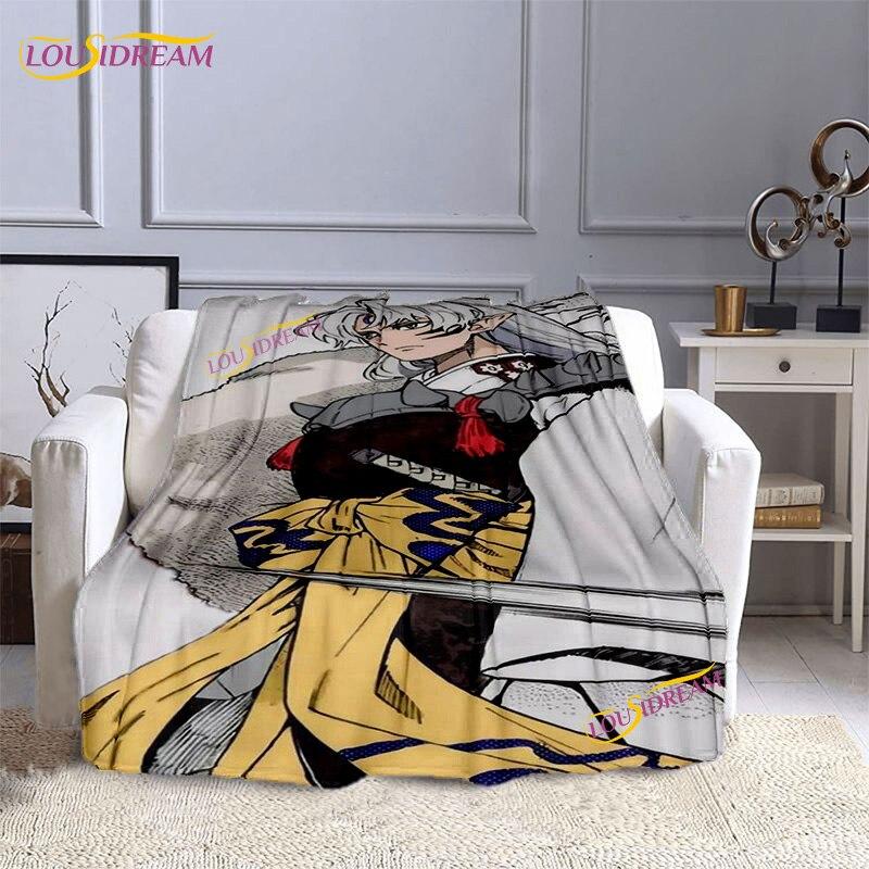 Фланелевое одеяло в стиле аниме InuYasha, одеяла с принтом Hanyou No Yashahime, 3D одеяло для детей и взрослых, домашний декор, модное вечерние одеяло, подарок