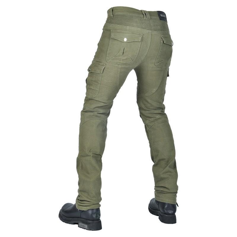 Mens Motorcycle Riding Pants With Multiple Pockets Cotton Workwear Style Impact Protection Off-Road Street Use
