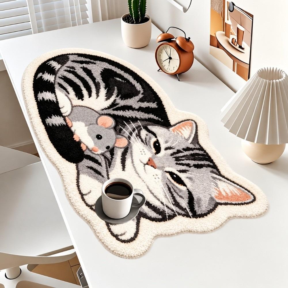 Cartoon Cat Pattern Rubber Mouse Pad Non-slip Laptop Table Mat New Keyboard Mice Mat Office