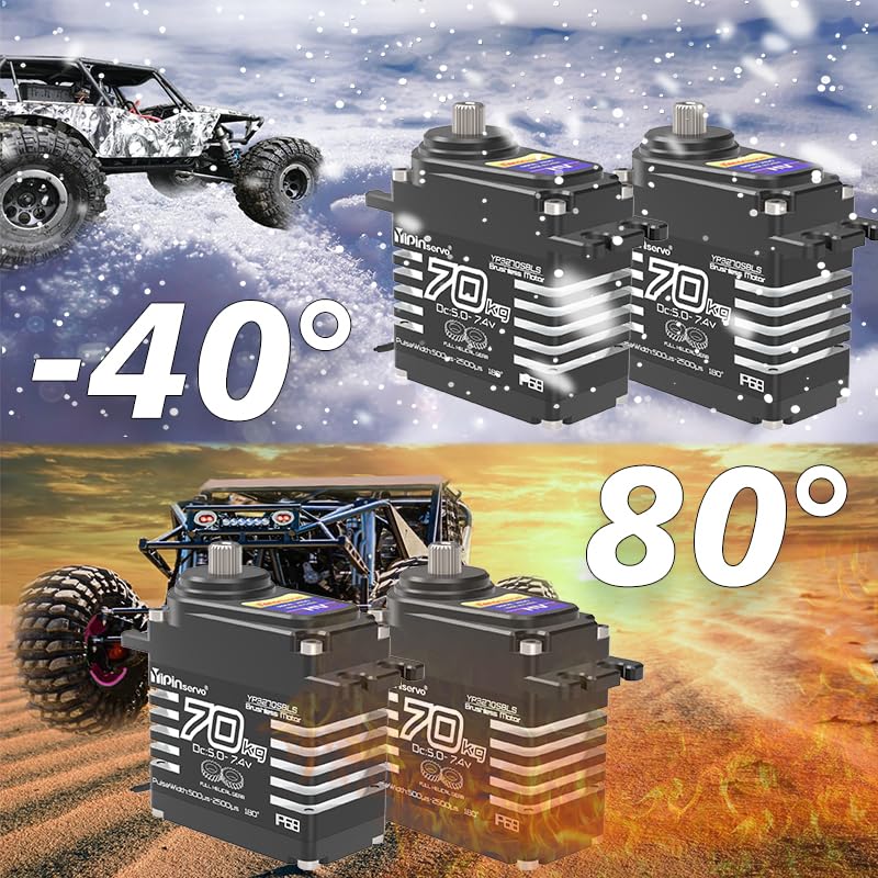 Rcmall GX3270BLS Цифровой 70 кг Высокий Металлический IP68 для RC Гусеничного Сервопривода, Крутящий Момент, 360°/270°/180°, Шестерня, Водонепроницаемый, (180 градусов)